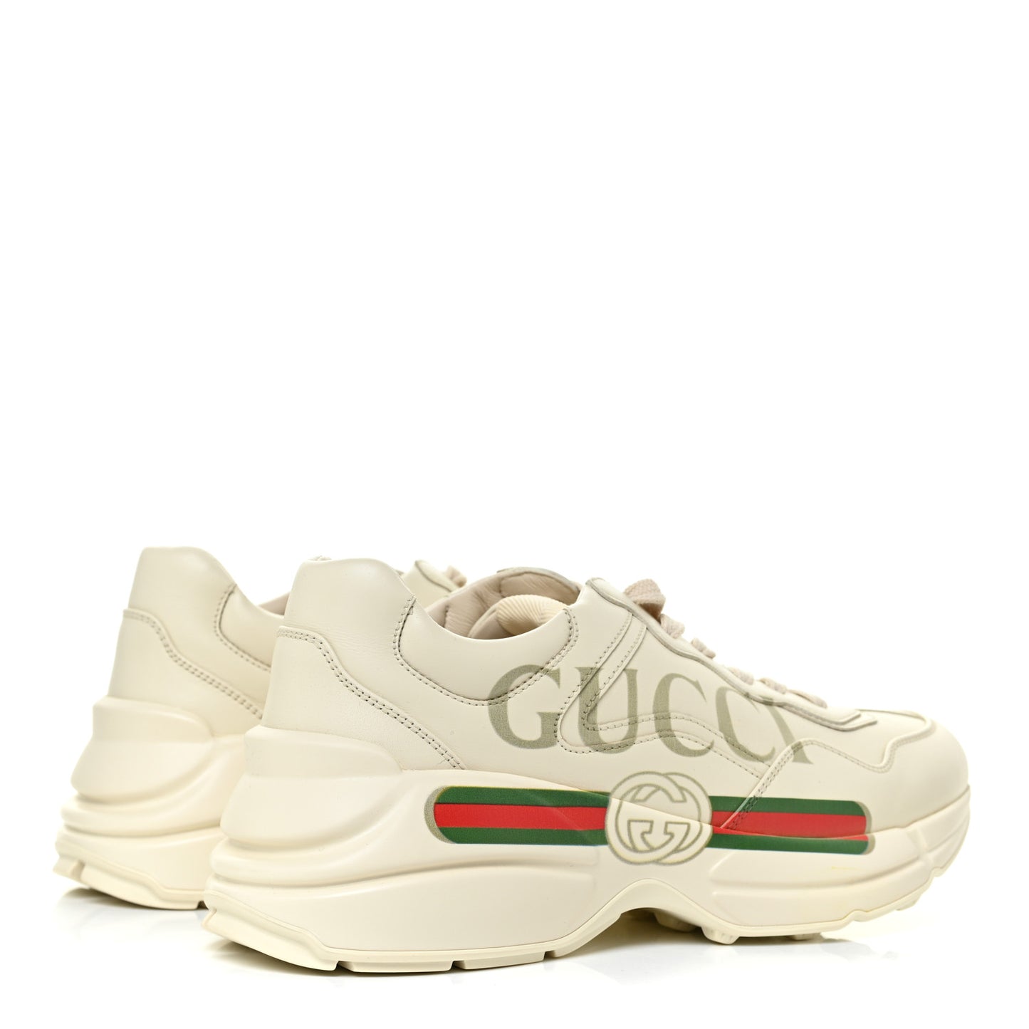 Calfskin Logo Womens Rhyton Sneakers 38.5 Ivory