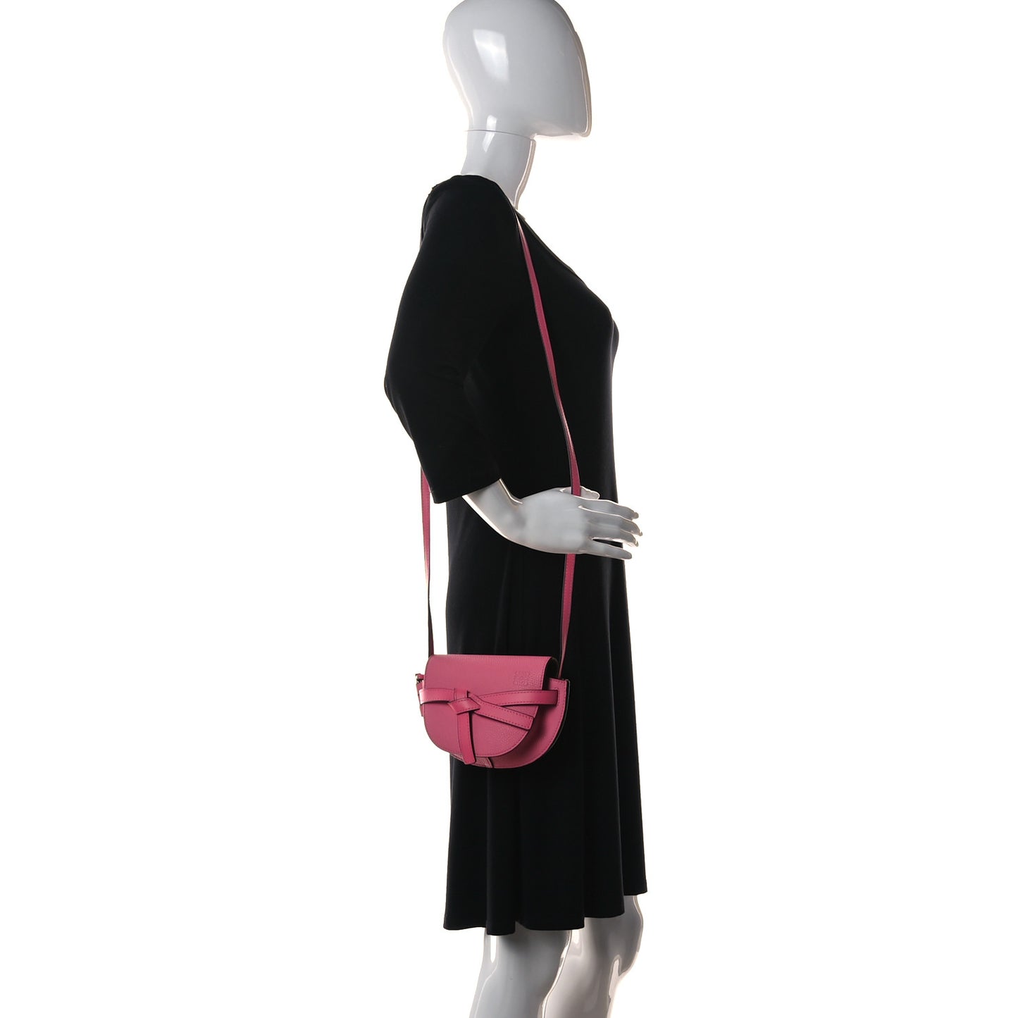 Grained Calfskin Mini Gate Crossbody Bag Wild Rose