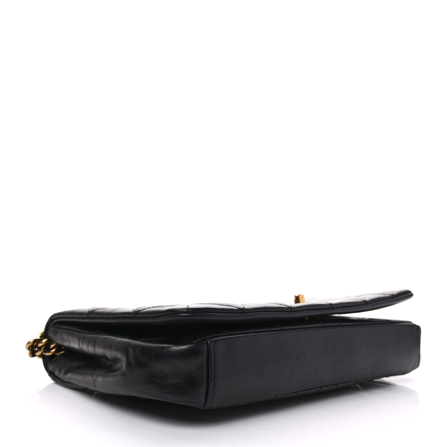 Chanel Calfskin Quilted Gold Bar Flap Black 3 of 9