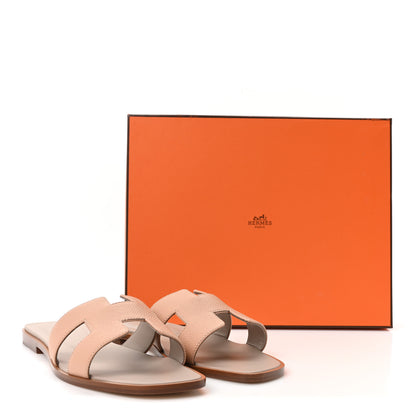 Hermes Epsom Calfskin Oran Sandals 39 Beige Perlino 10 of 10