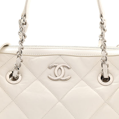 Chanel Calfskin Quilted Small CC Bowling Bag White 6 of 11