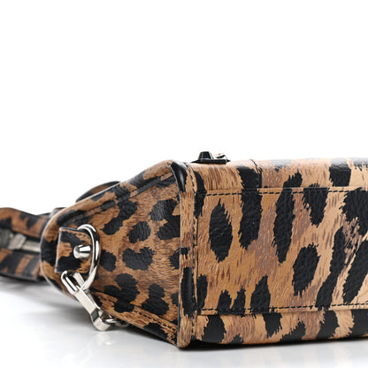 Balenciaga Smooth Calfskin Leopard Print Classic Silver Hardware Mini City Beige 8 of 10