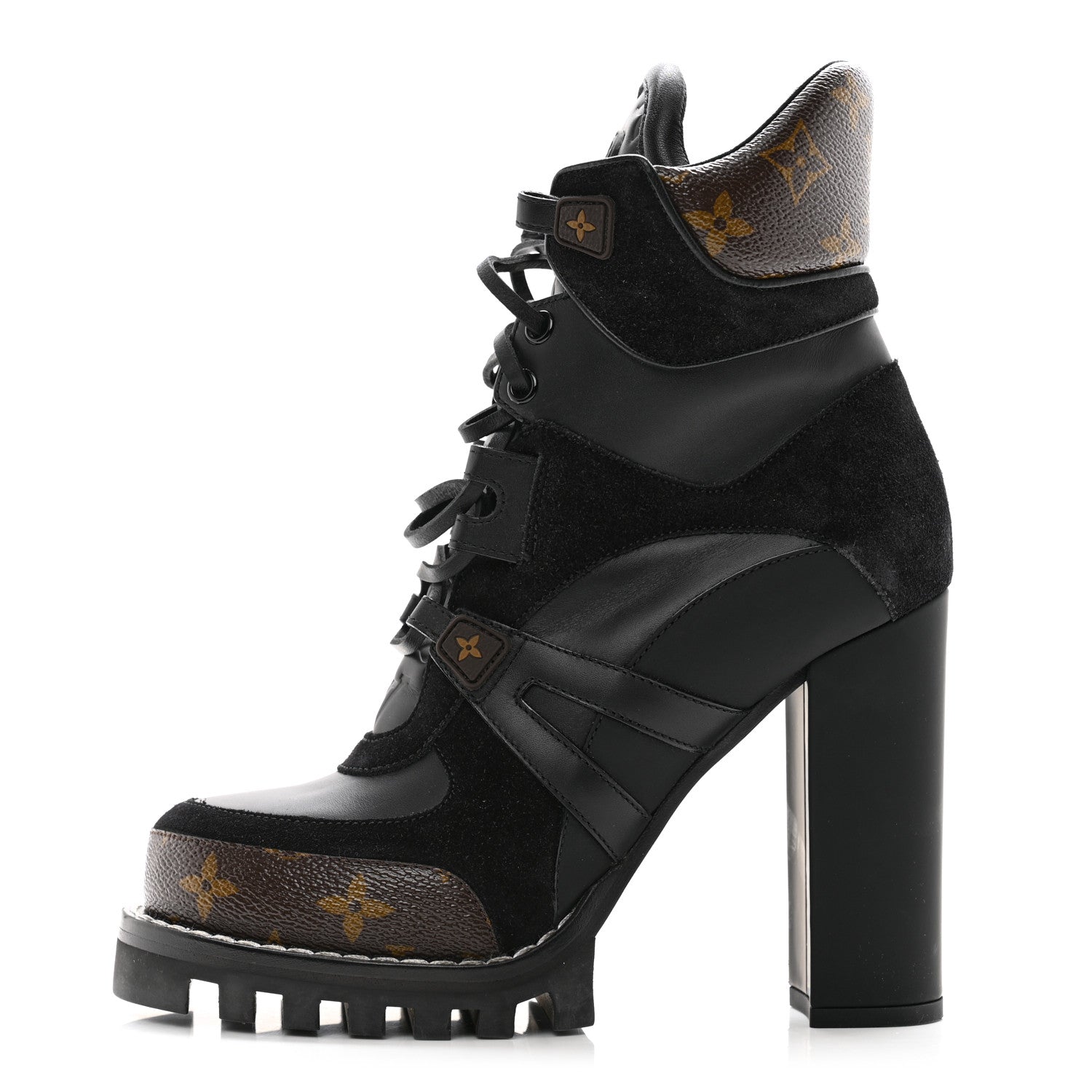 Louis Vuitton Suede Calfskin Monogram Star Trail Ankle Boots 38 Black 1 of 10