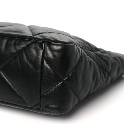 Chanel Lambskin Quilted Chanel 19 East West Shopping Bag Black 10 of 10