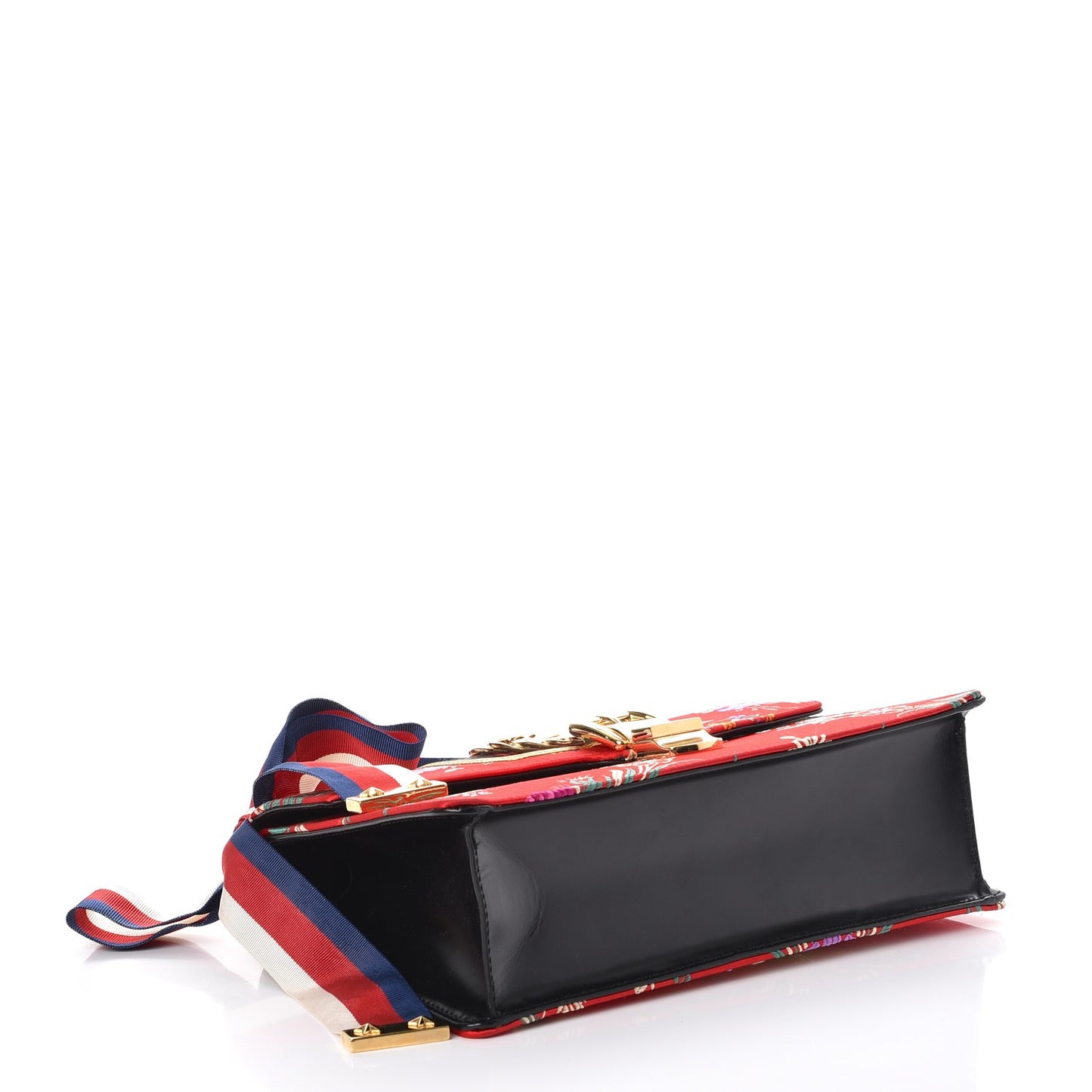 Jacquard Floral Small Sylvie Shoulder Bag Red Multicolor Black