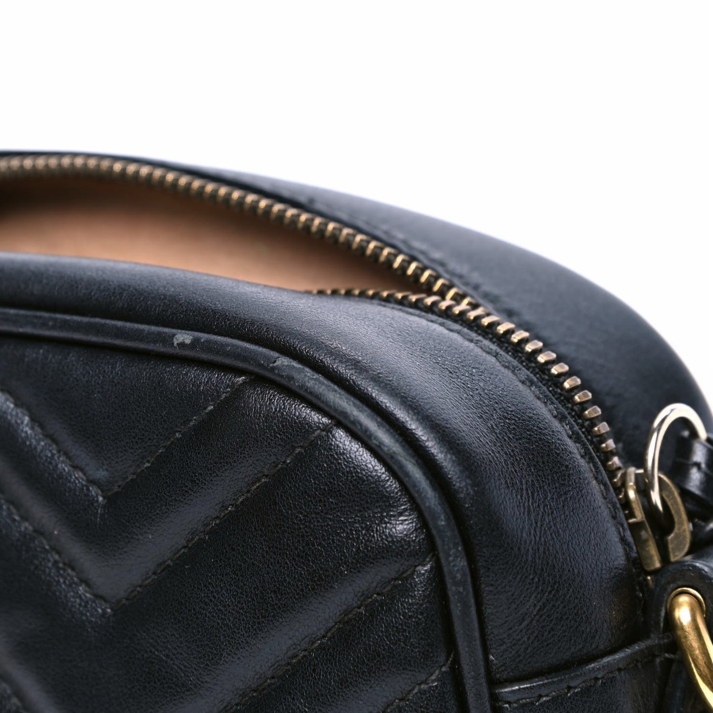 Calfskin Matelasse Small GG Marmont Chain Shoulder Bag Black