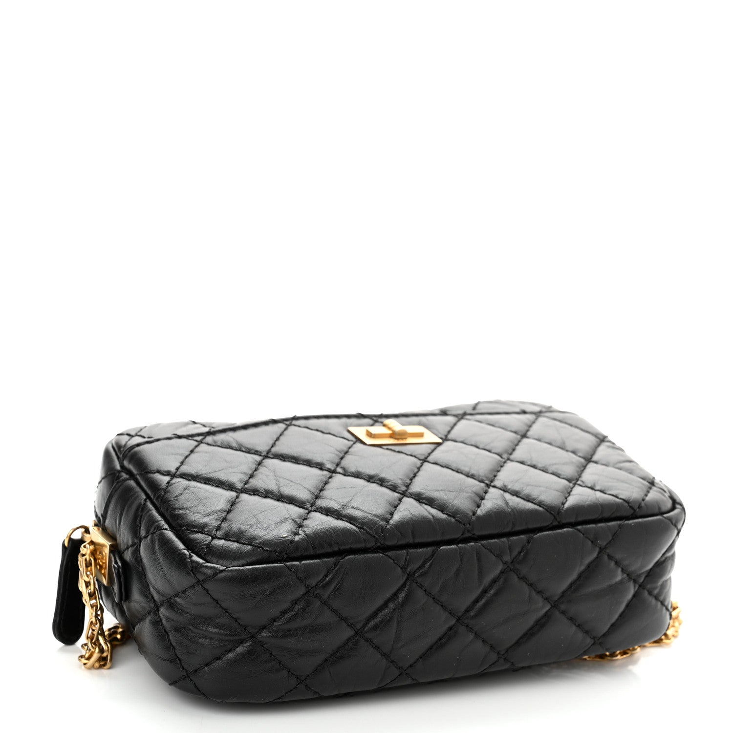 Chanel Aged Calfskin Quilted Mini Reissue Camera Case Black 4 of 10