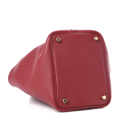 Hermes Taurillon Clemence Picotin Lock 18 PM Rouge Garance 4 of 11