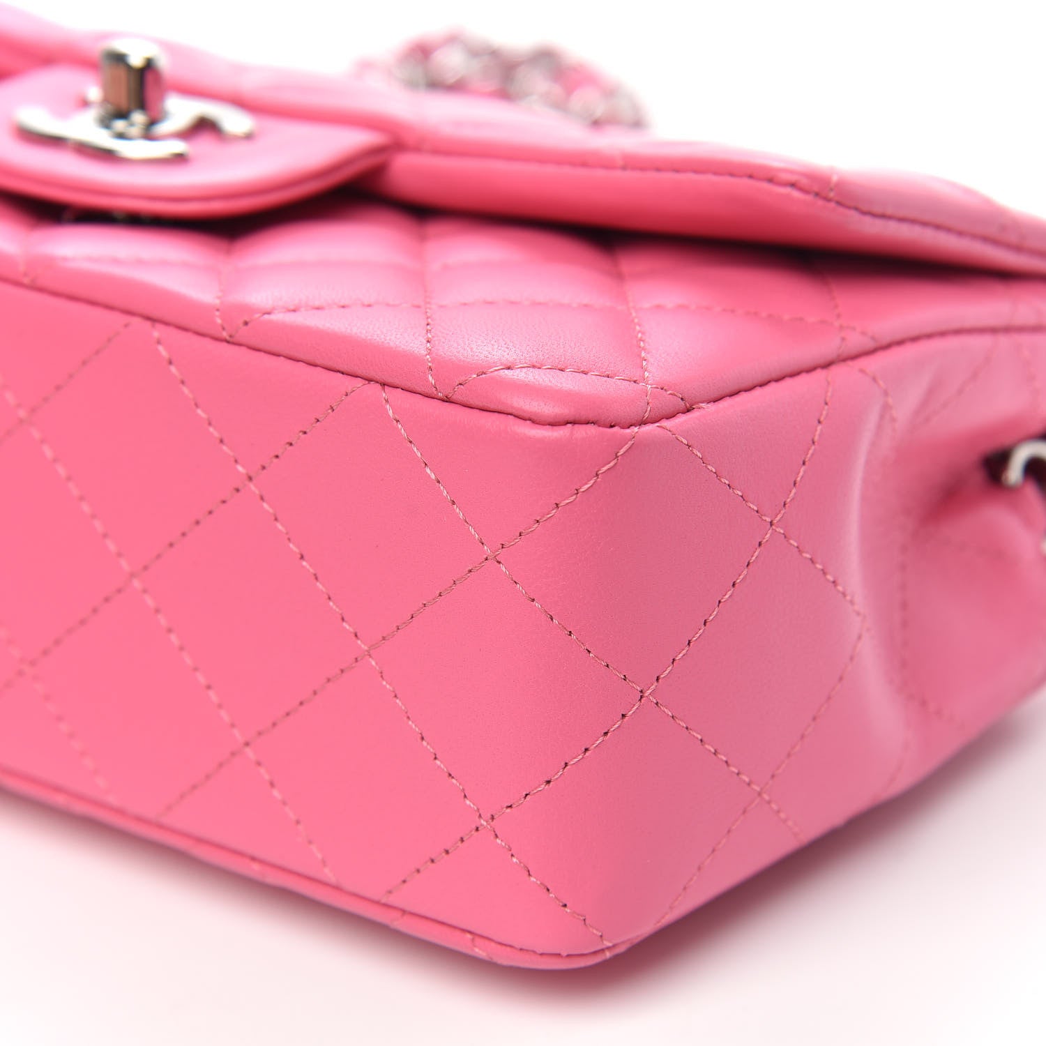 Chanel Lambskin Quilted Mini Rectangular Flap Pink 9 of 10