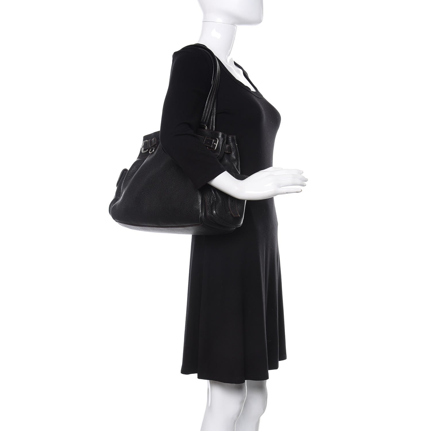 Prada Vitello Daino Shopping Tote Black 2 of 12