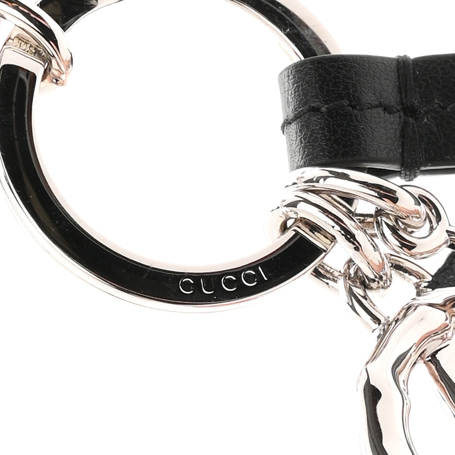 Gucci Calfskin Half Horsebit GG Key Charm Black 3 of 4