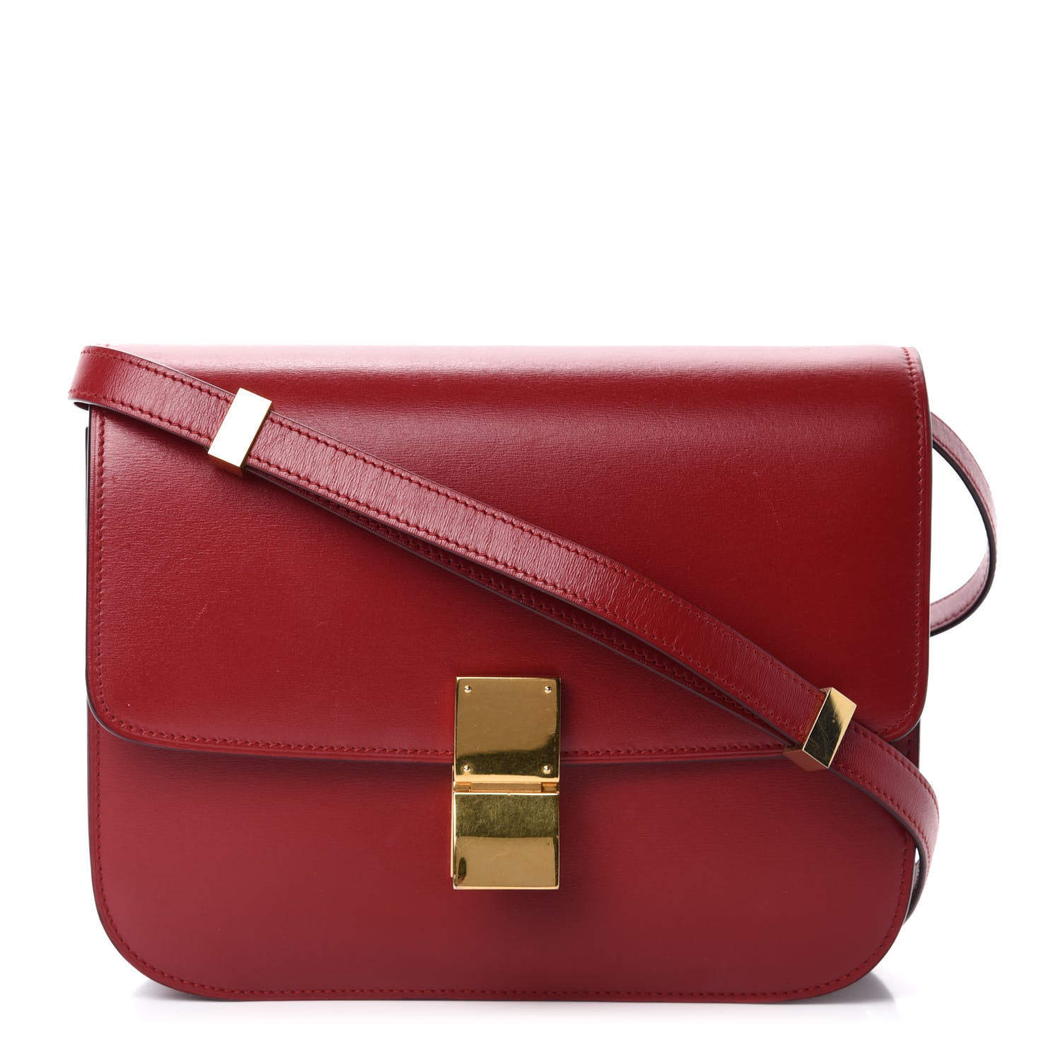 Celine Box Calfskin Classic Box Flap Bag Red 1 of 10