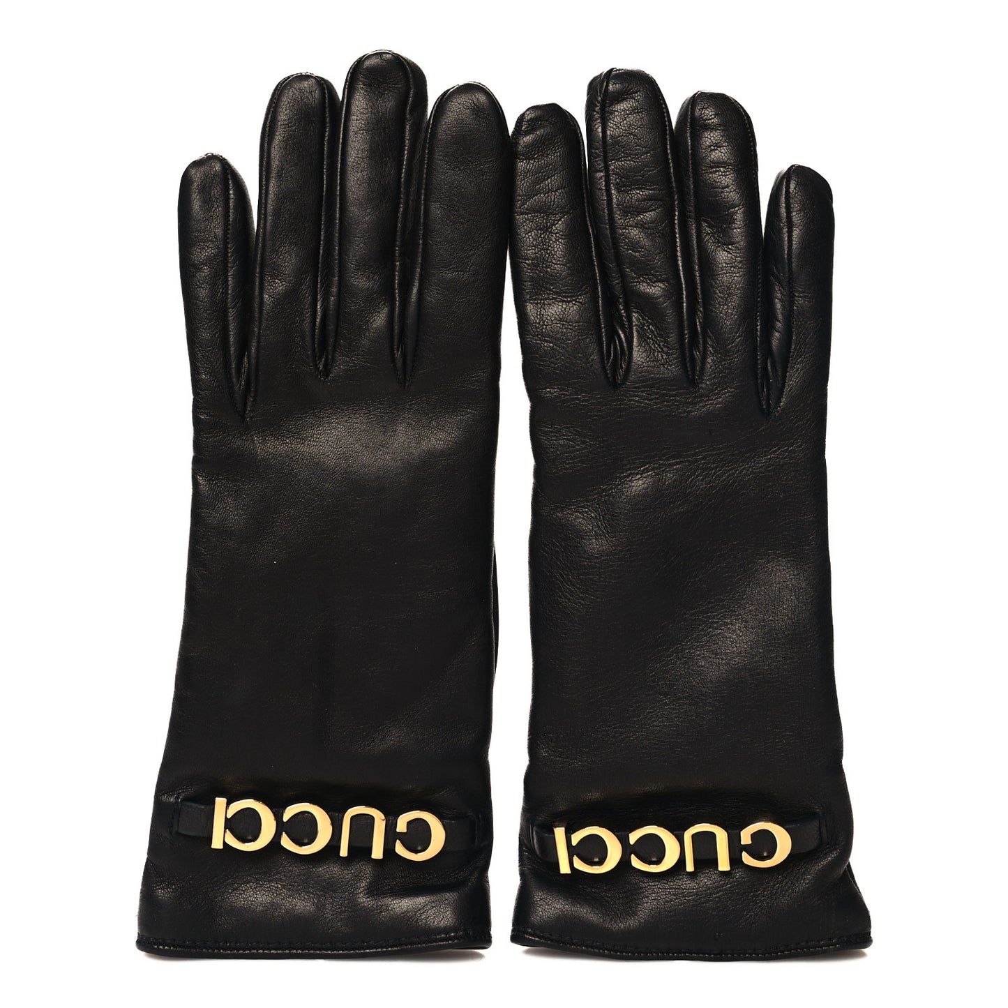 Calfskin Gloves Logo S Black