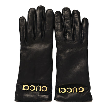 Gucci Calfskin Gloves Logo S Black 1 of 4