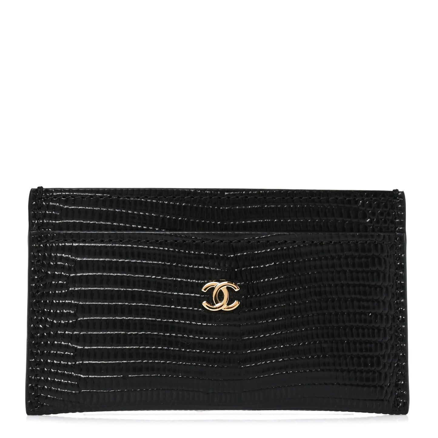 Lizard Embossed Card Holder Black