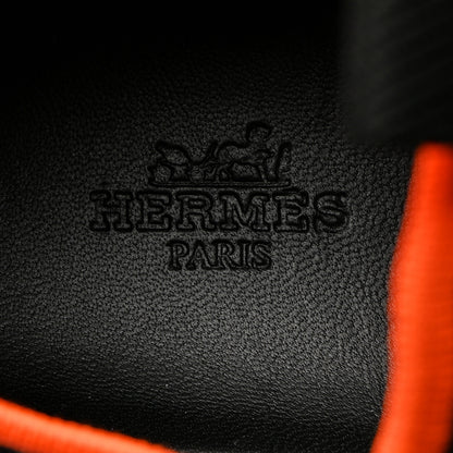 Hermes Knit Calfskin Mens Depart Sneakers 41 Black White 6 of 8