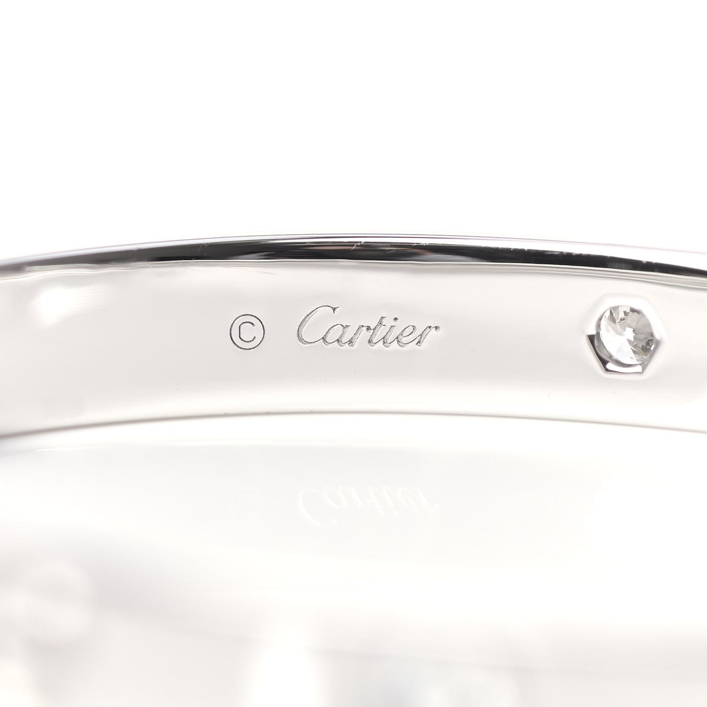 18K White Gold 4 Diamond LOVE Bracelet 16