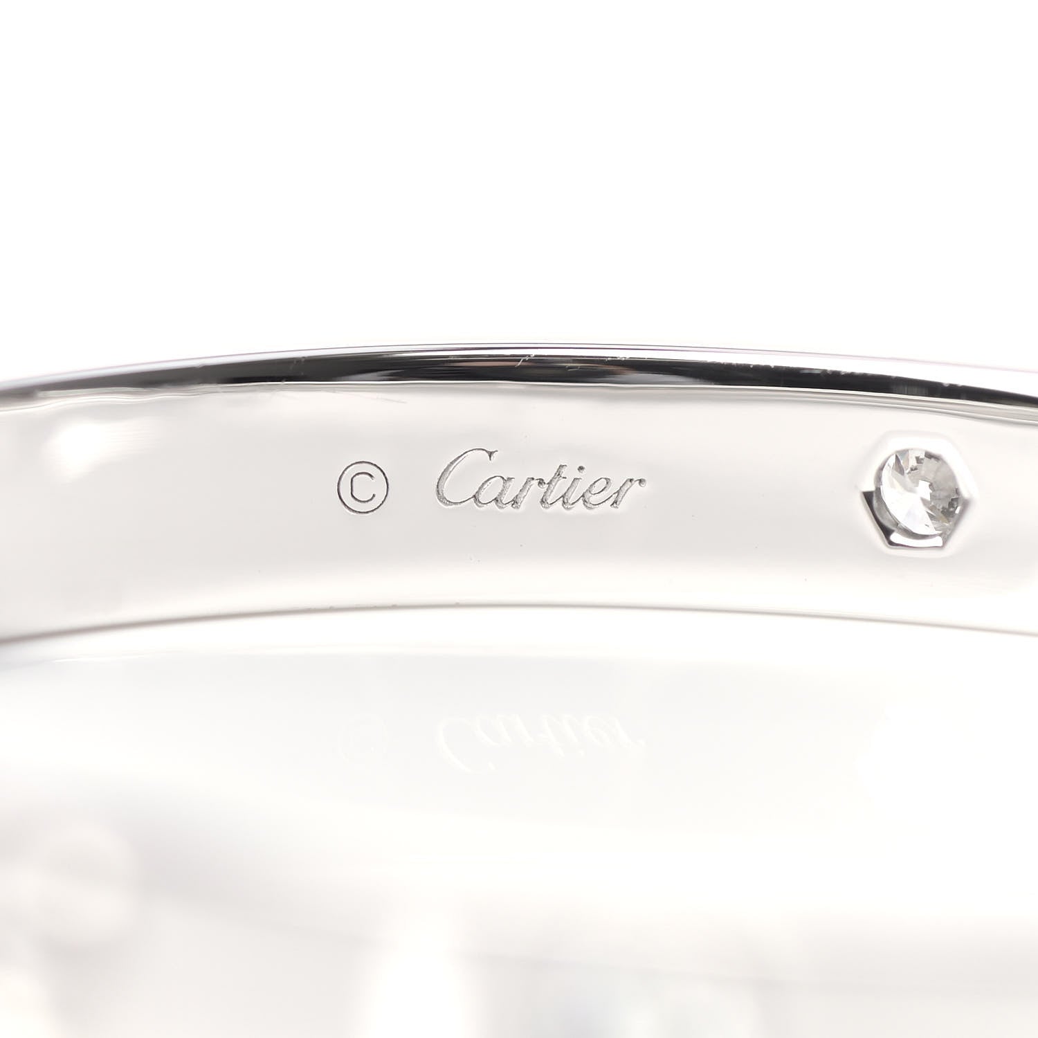 Cartier 18K White Gold 4 Diamond LOVE Bracelet 16 3 of 5
