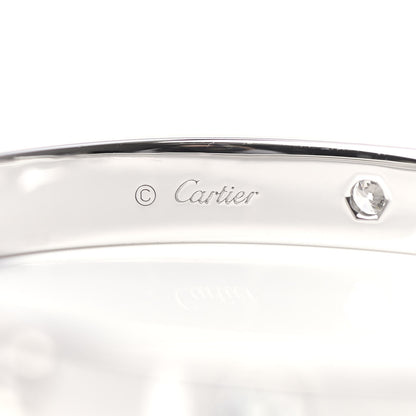 Cartier 18K White Gold 4 Diamond LOVE Bracelet 16 3 of 5