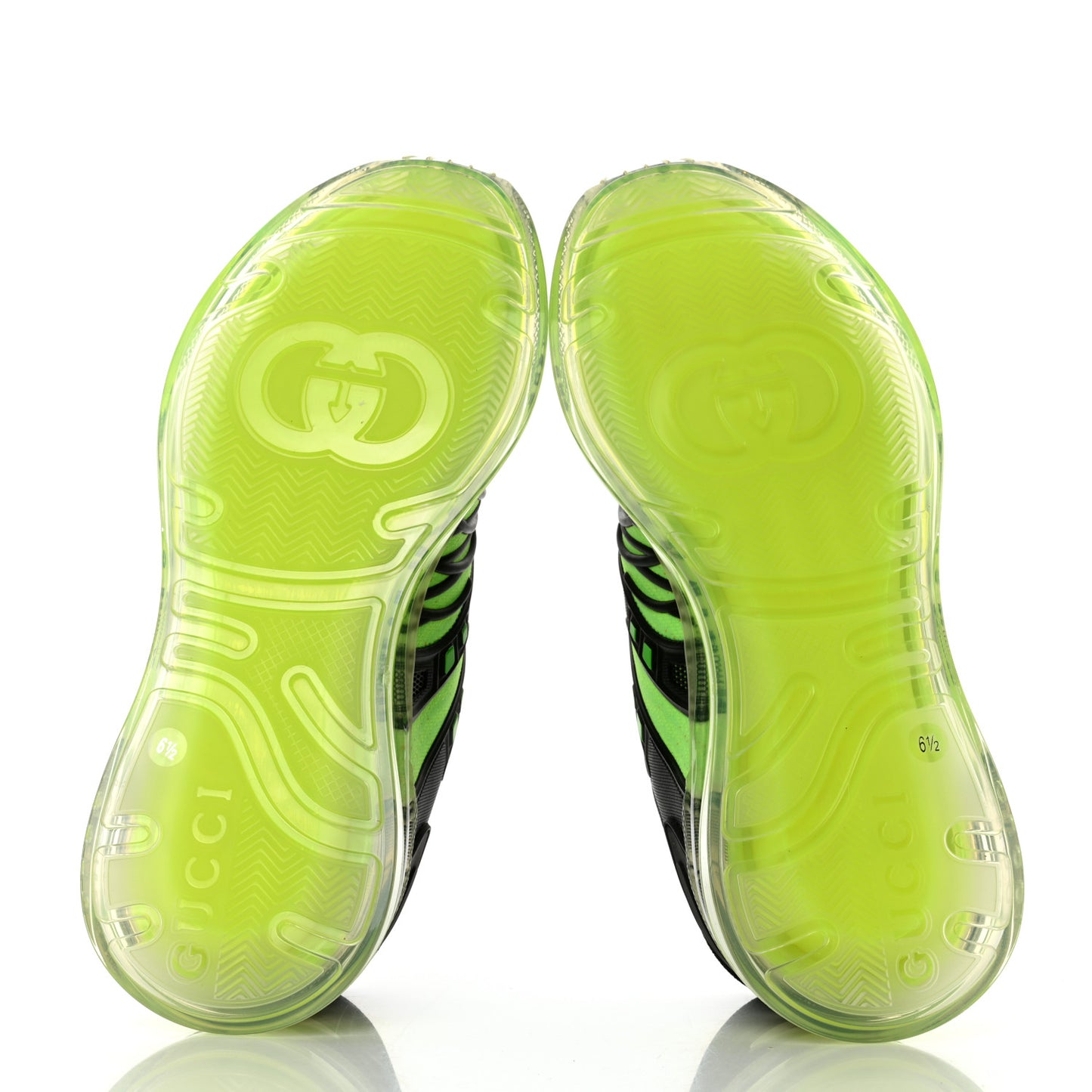 Rubber Mens Ultrapace R Mid Top Sneakers 6.5 Black Neon Green Yellow Fluo