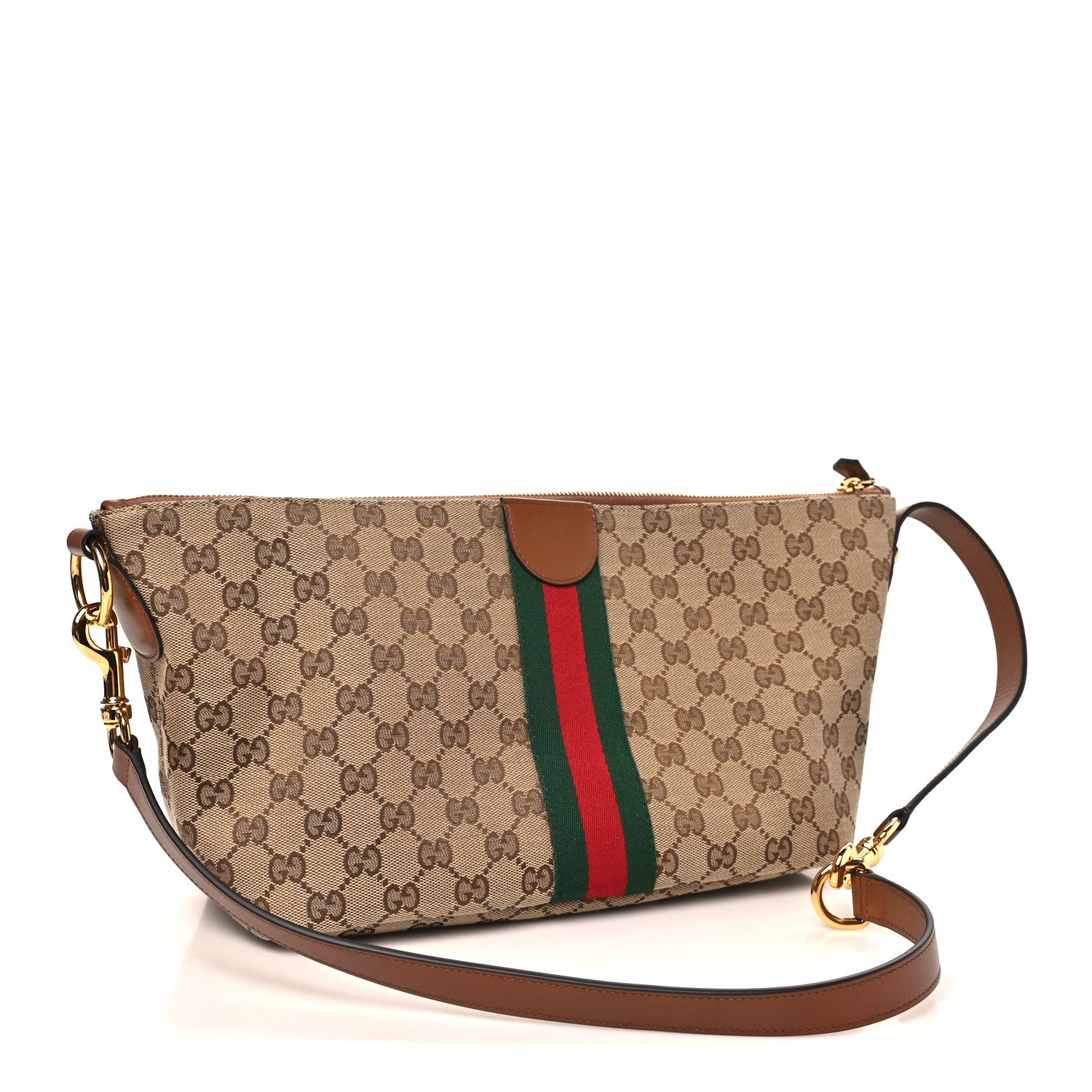 Gucci Monogram Web Medium Vanity Top Handle Bag Brown 3 of 10