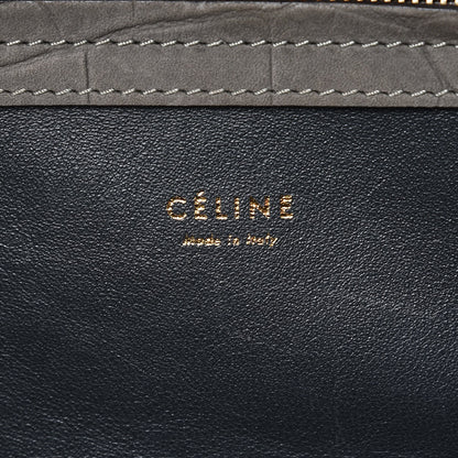 Celine Crocodile Embossed Nubuck Medium Phantom Luggage Grey 6 of 11