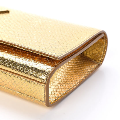 Saint Laurent Metallic Calfskin Embossed Classic Monogram Tassel Clutch Gold 9 of 9