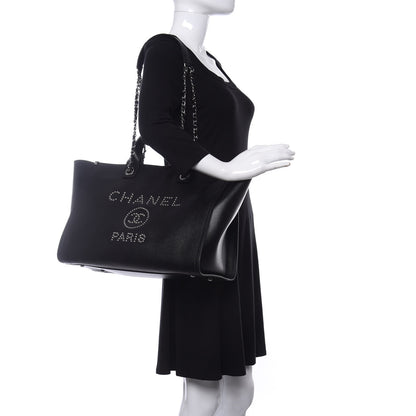 Chanel Caviar Medium Studded Deauville Tote Black 2 of 10