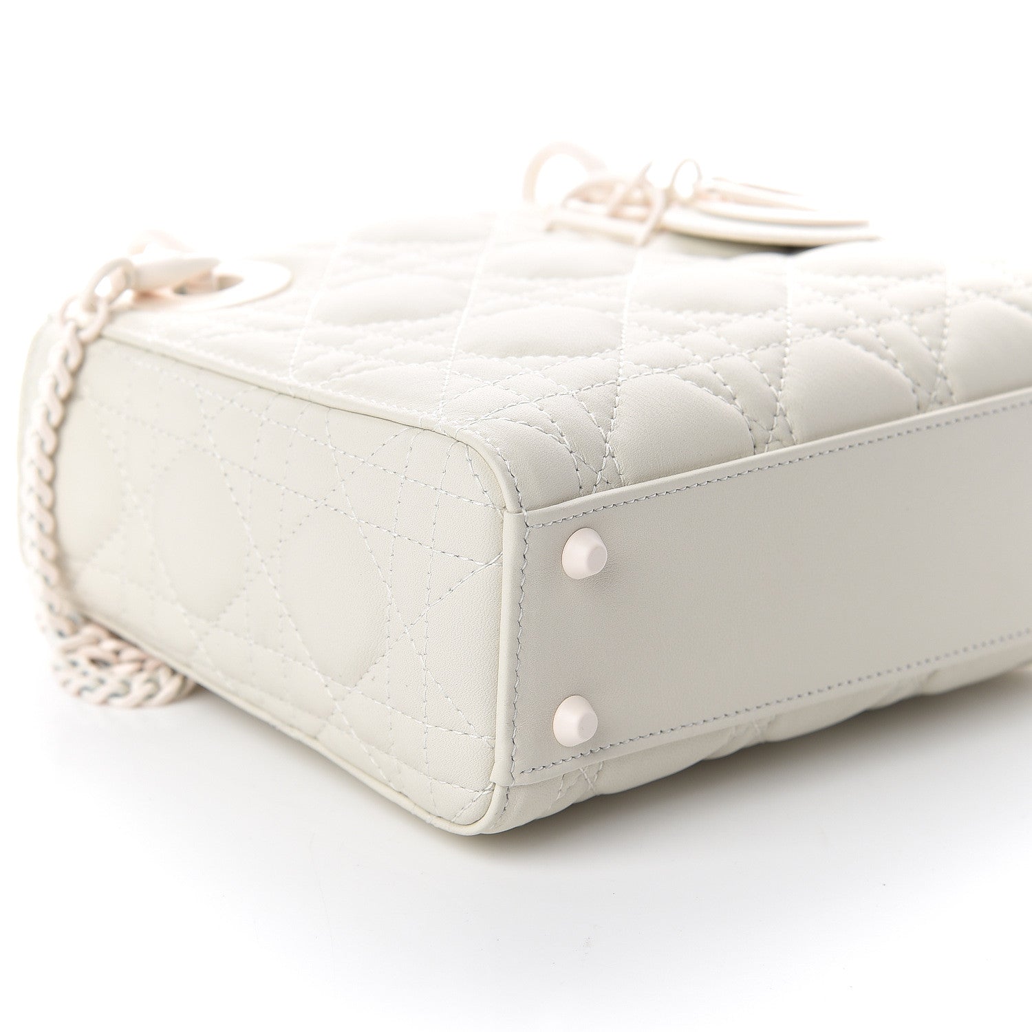 Christian Dior Ultra Matte Calfskin Cannage Mini Lady Dior White 6 of 7