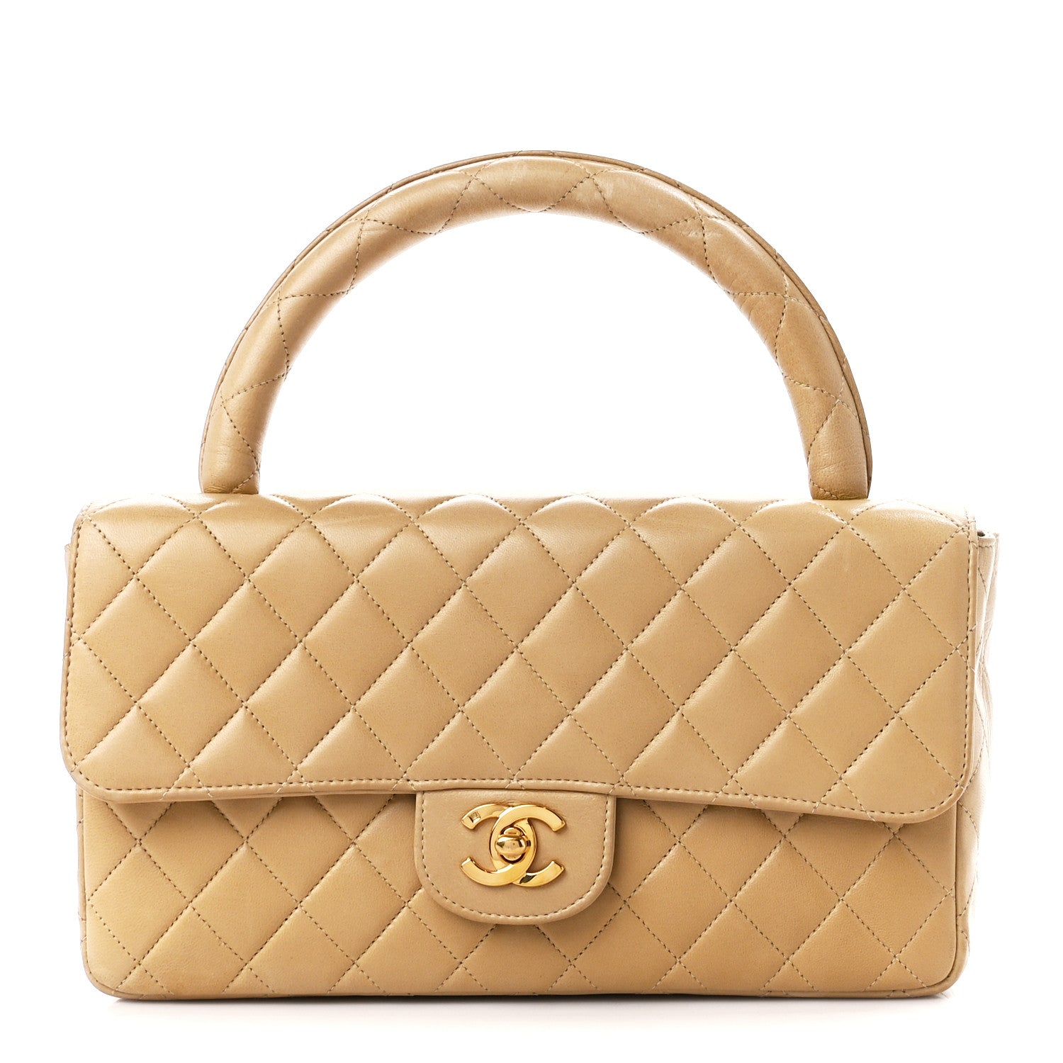 Chanel Lambskin Quilted Medium Kelly Single Flap Bag Beige 1 of 12