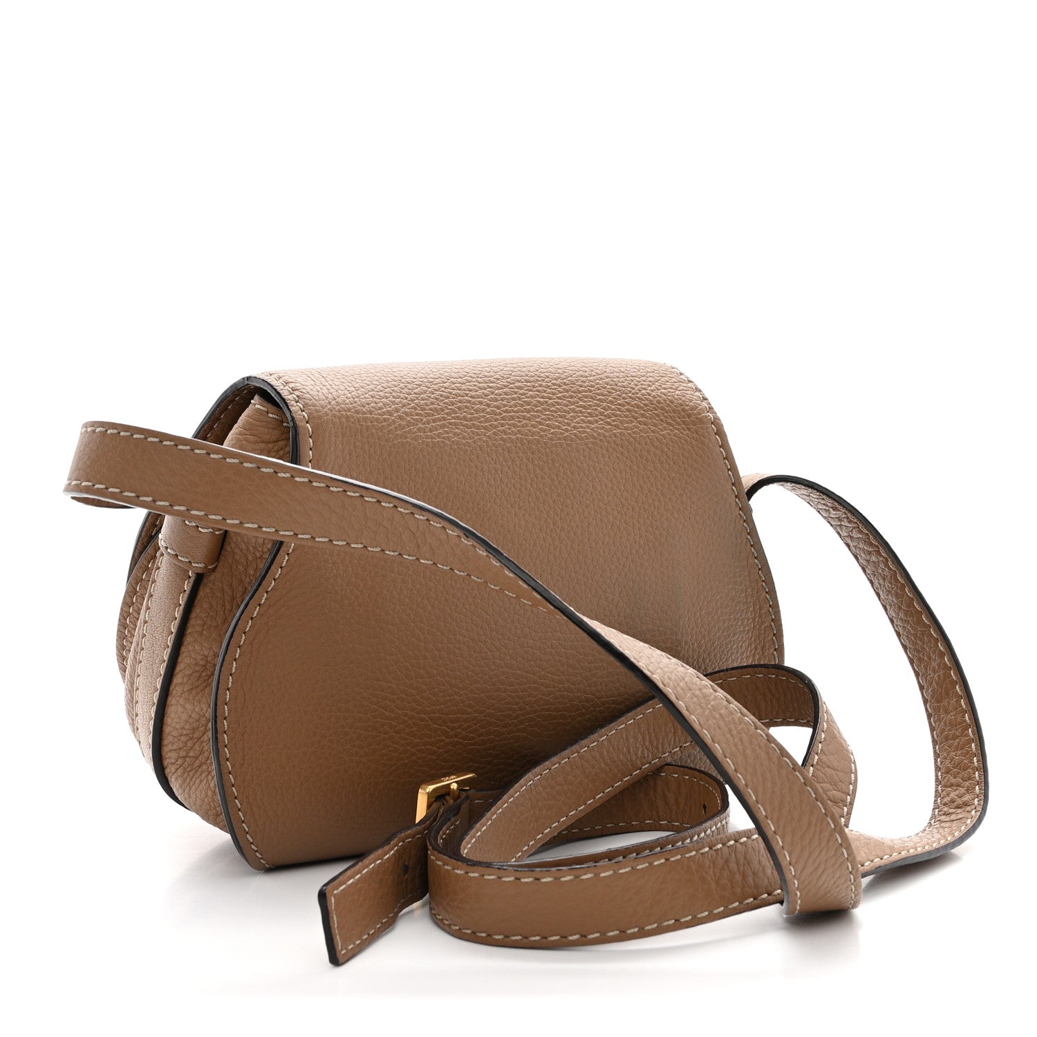 Chloe Grained Calfskin Small Marcie Saddle Bag Nut 3 of 15
