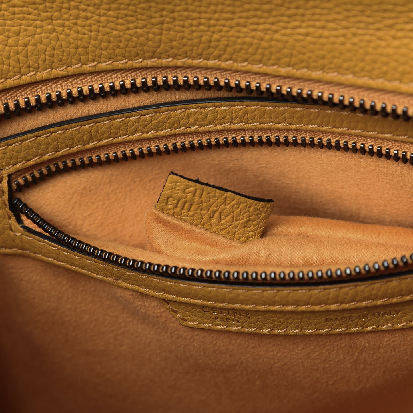 Drummed Calfskin Micro Luggage Ocre