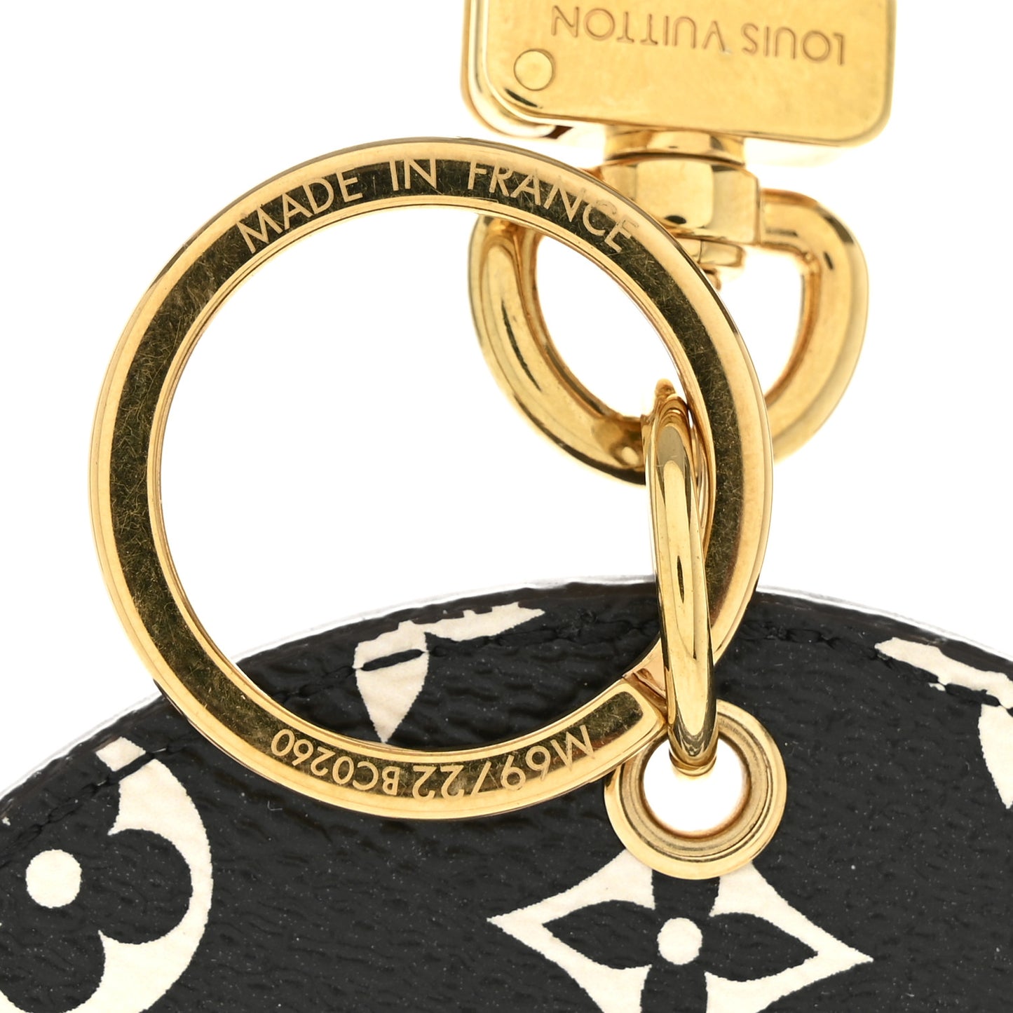 Monogram Giant Crafty Illustre Bag Charm Key Ring Creme Rouge Black