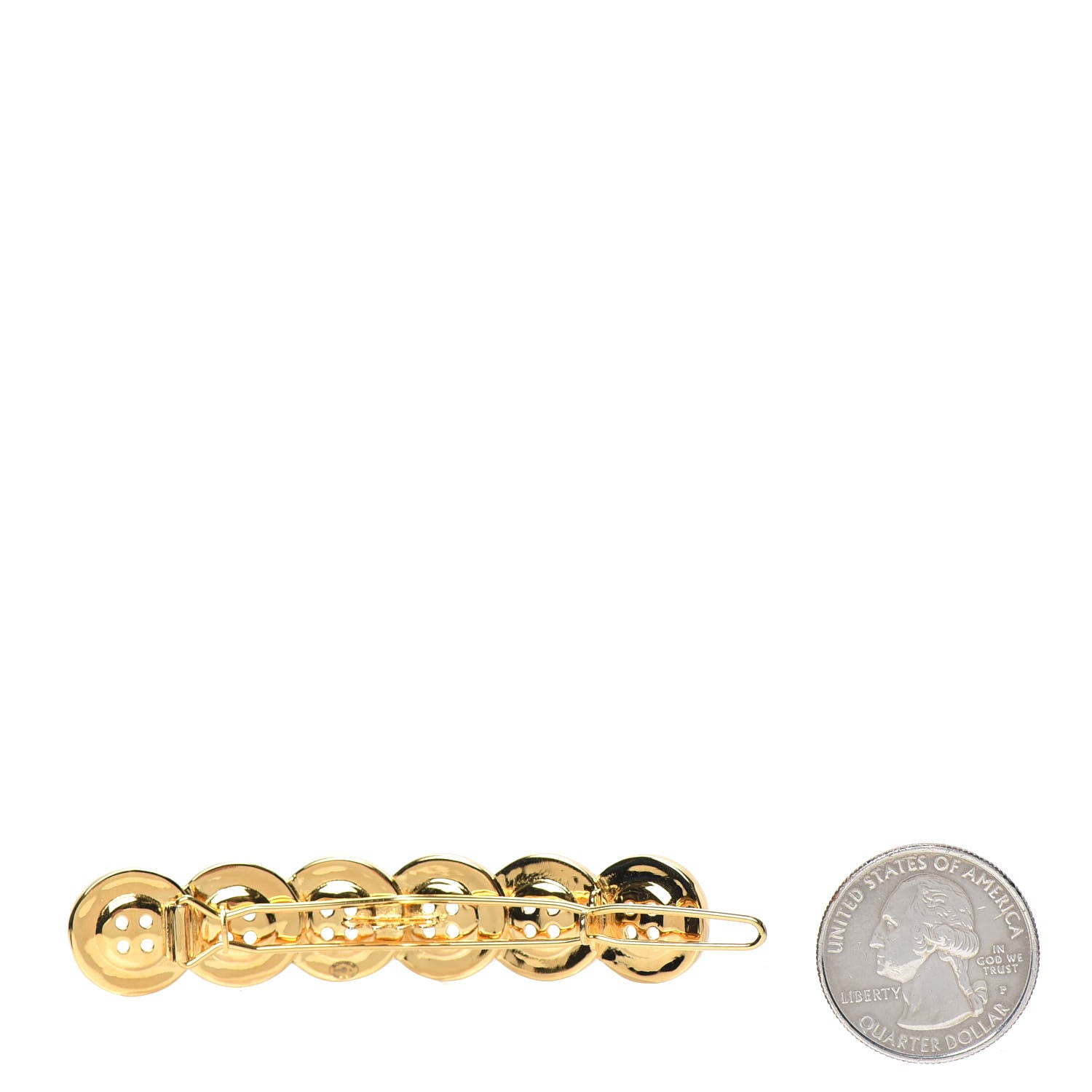 Chanel Button Paris CC Hair Clip Barrette Gold 2 of 4
