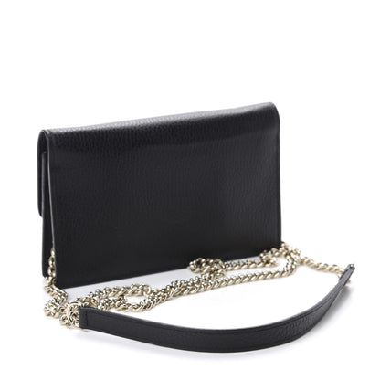 Gucci Dollar Calfskin Interlocking G Chain Wallet Black 3 of 11