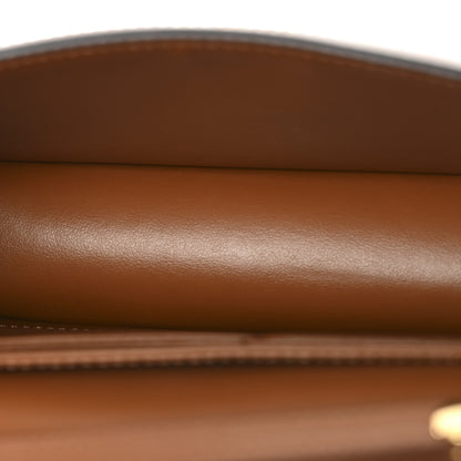 Celine Raffia Jacquard Calfskin Triomphe Wallet on Chain Natural Tan 5 of 10