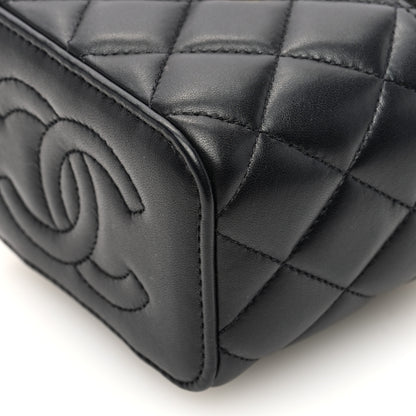 Chanel Lambskin Quilted Metal Mini Top Handle Vanity Case With Chain Black 10 of 10
