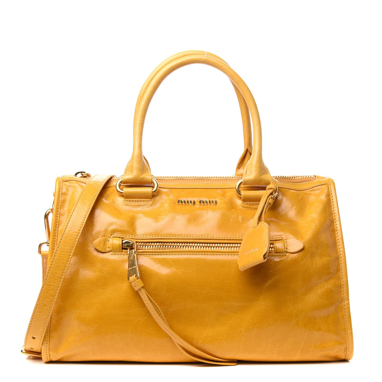 Vitello Shine Zip Tote Soleil