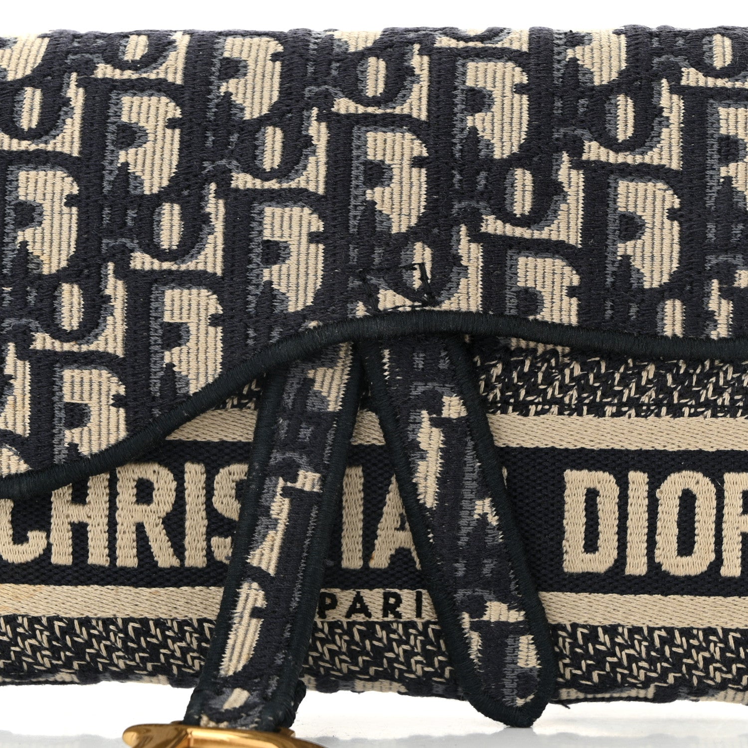 Christian Dior Oblique Slim Saddle Pouch Blue 8 of 10