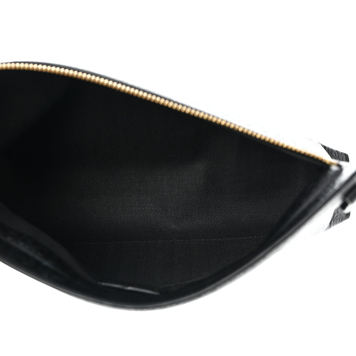 Calfskin Embossed Repeat T Pouch Black