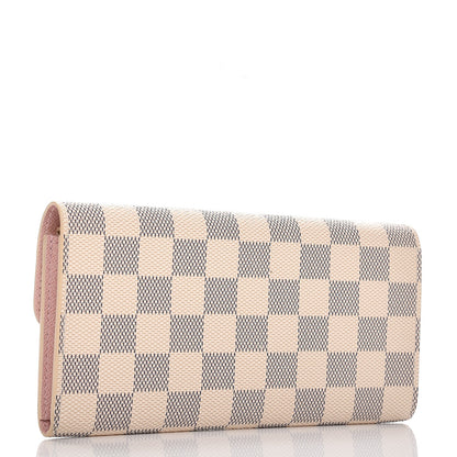 Louis Vuitton Damier Azur Emilie Wallet Rose Ballerine 3 of 8