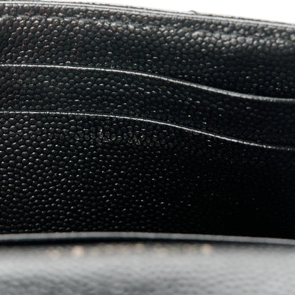 Saint Laurent Grain De Poudre Matelasse Chevron Small Monochrome Monogram Envelope Wallet Black 9 of 9