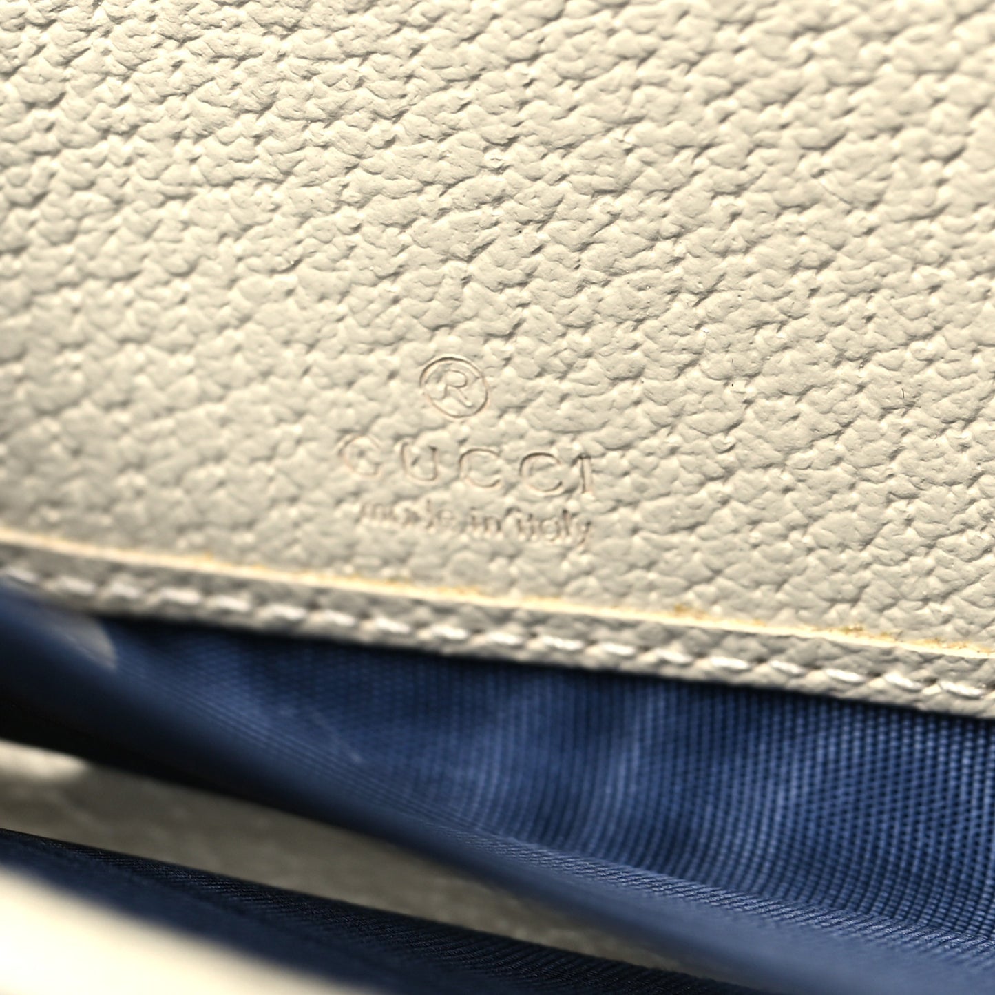 GG Supreme Monogram Textured Dollar Calfskin Web Ophidia Zip Around Wallet Beige Ebony Mystic White