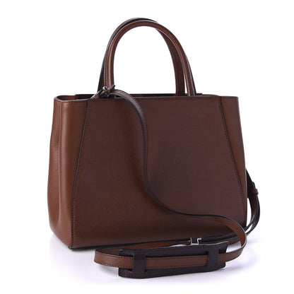 Fendi Vitello Elite Petite 2Jours Tote Walnut 4 of 11