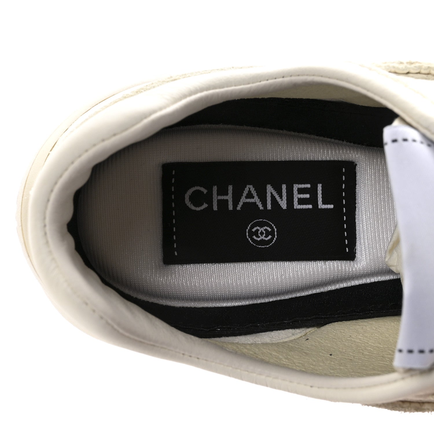 Chanel Calfskin Perforated CC Sneakers 36.5 White 1833811