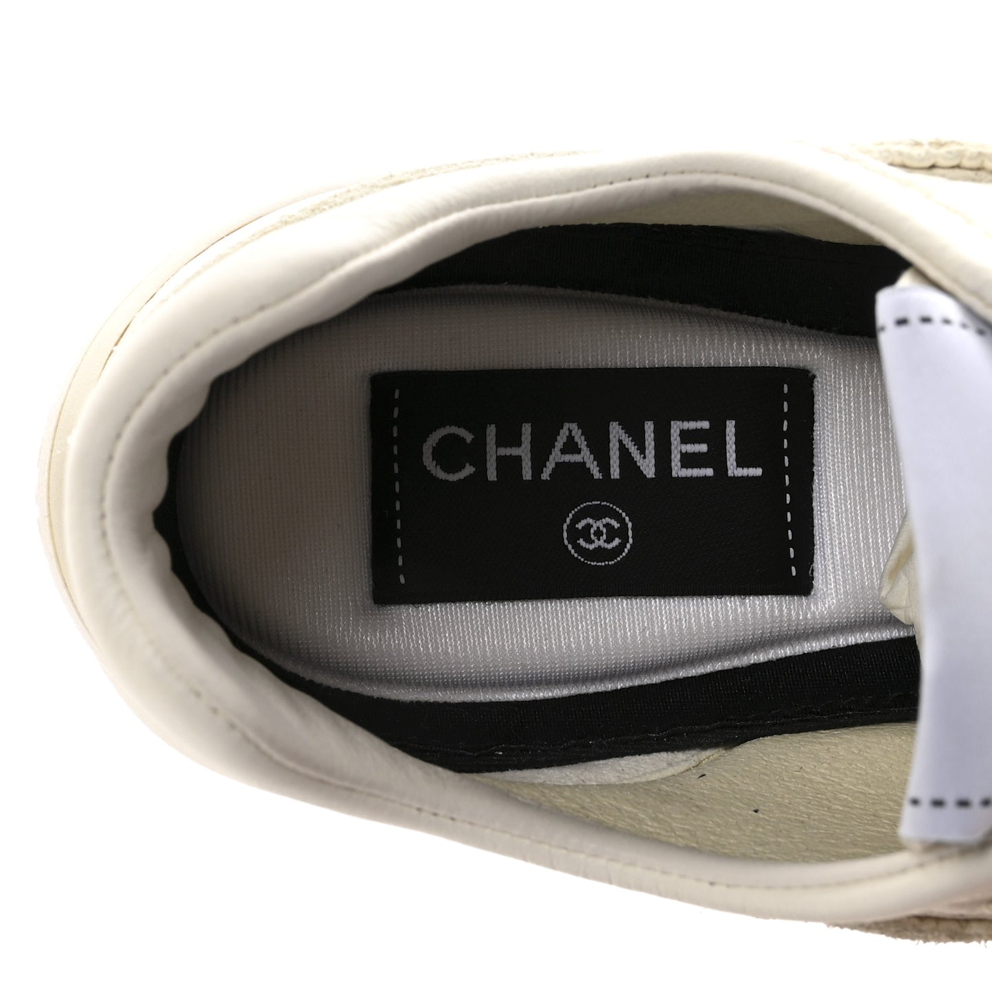 Calfskin Perforated CC Sneakers 36.5 White