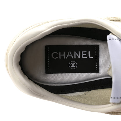 Chanel Calfskin Perforated CC Sneakers 36.5 White 8 of 10