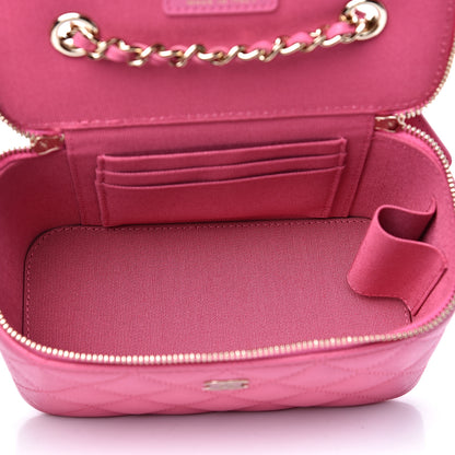 Chanel Caviar Quilted Small Vanity Case With Chain Pink 4 of 9