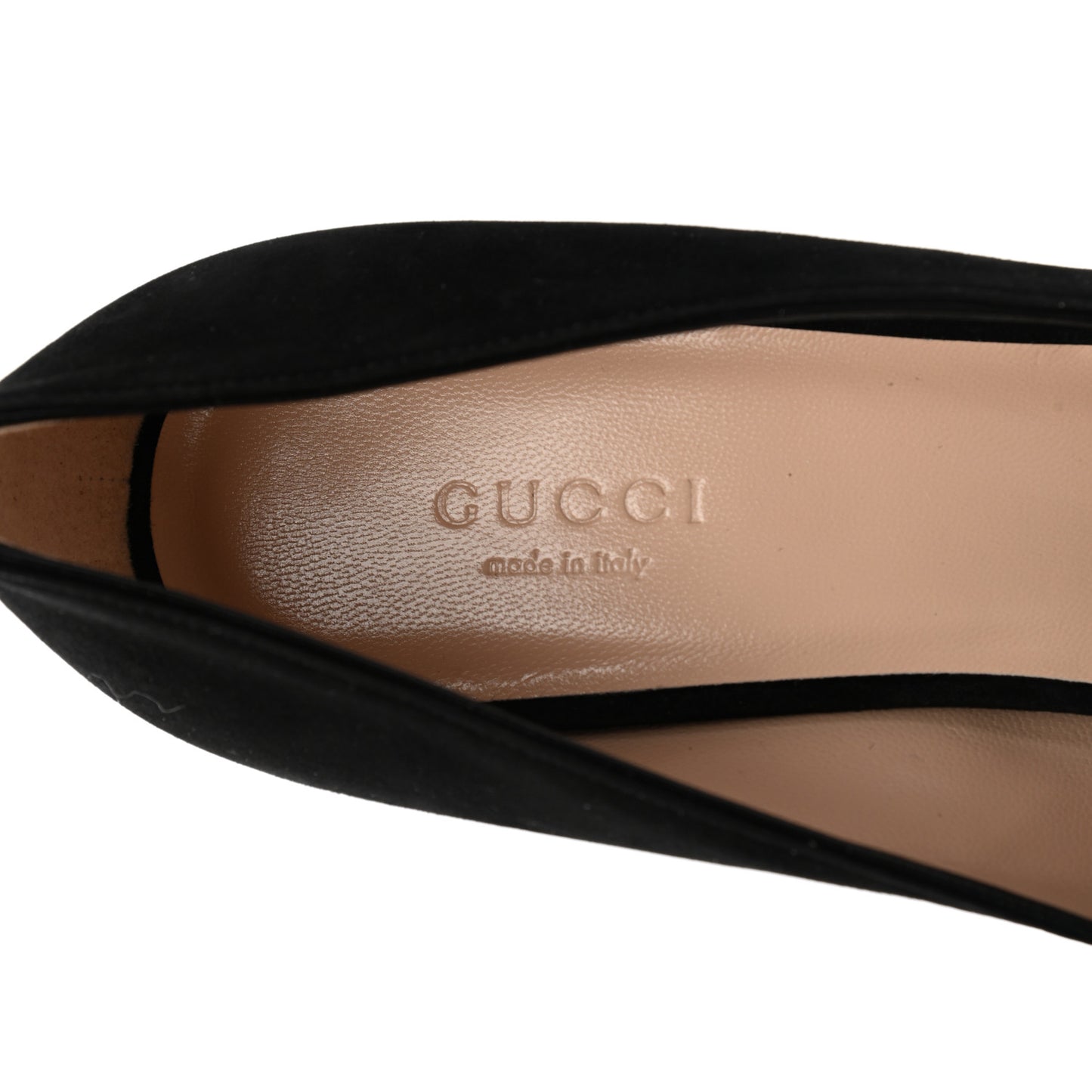 Kid Scamosciato GG Marmont Fringe 50mm Loafer Pumps 37.5 Black