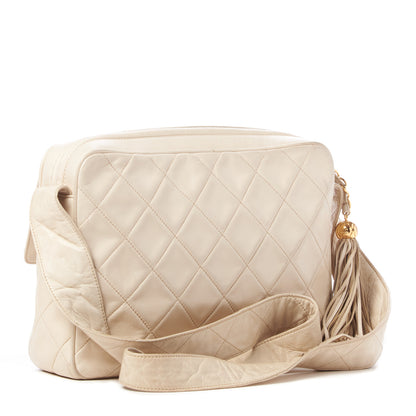 Chanel Lambskin Quilted CC Tassel Camera Case White 2 of 9